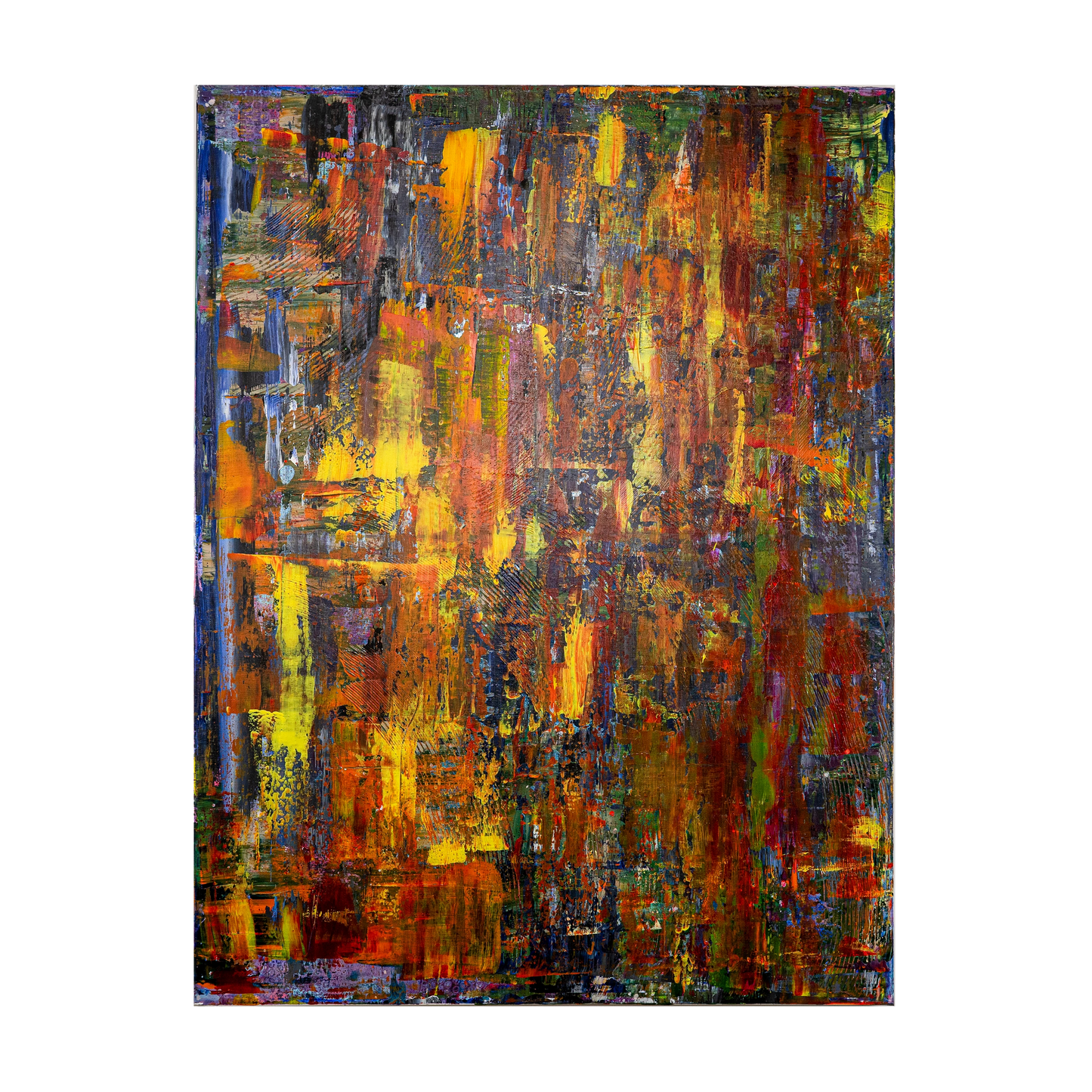 Originalkunst ‚Herbst‘ in Rot und Gold, perfekt für moderne Esszimmer