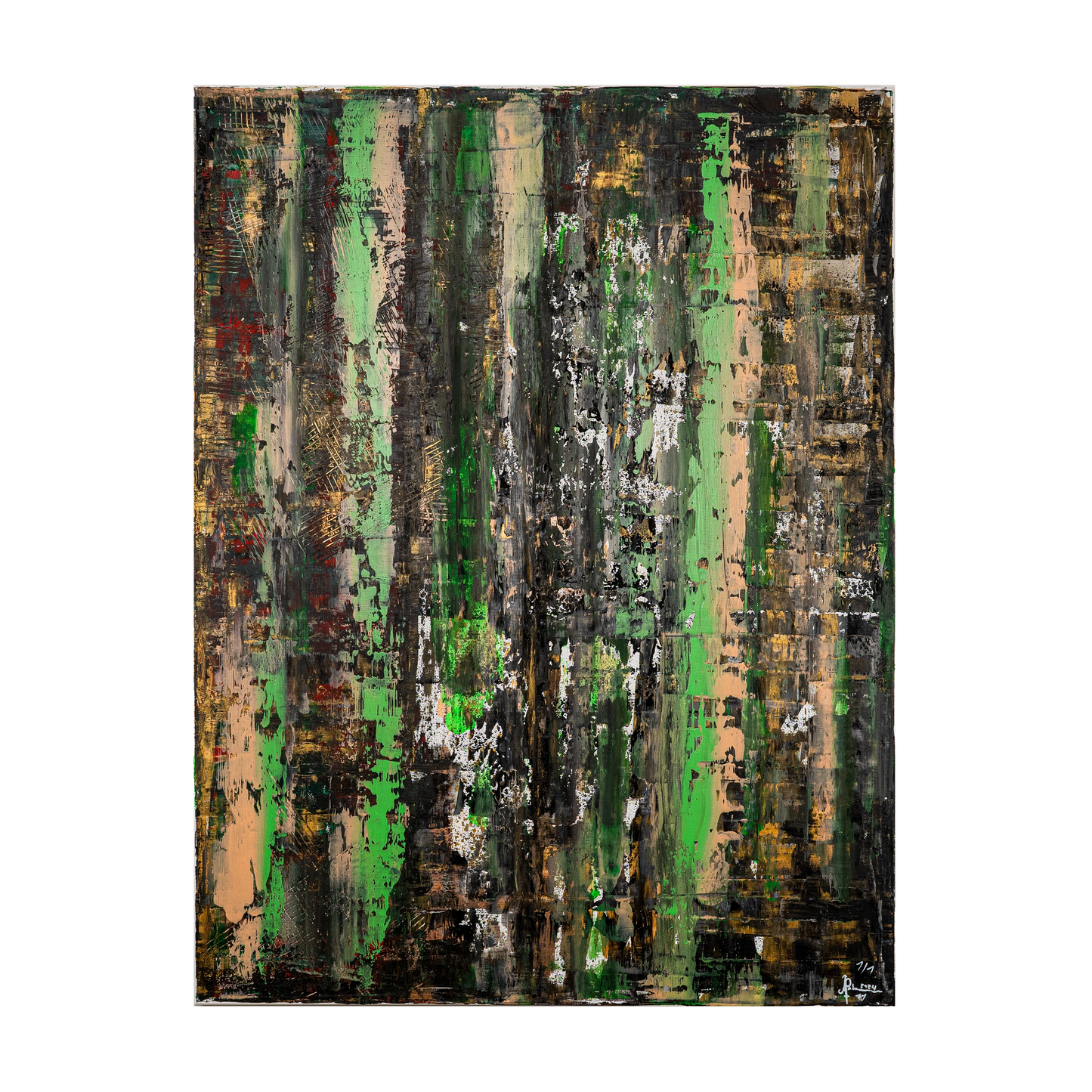 Gemälde Urbaner Dschungel, handgemalte abstrakte Kunst im urbanen Stil, ohne Rahmen