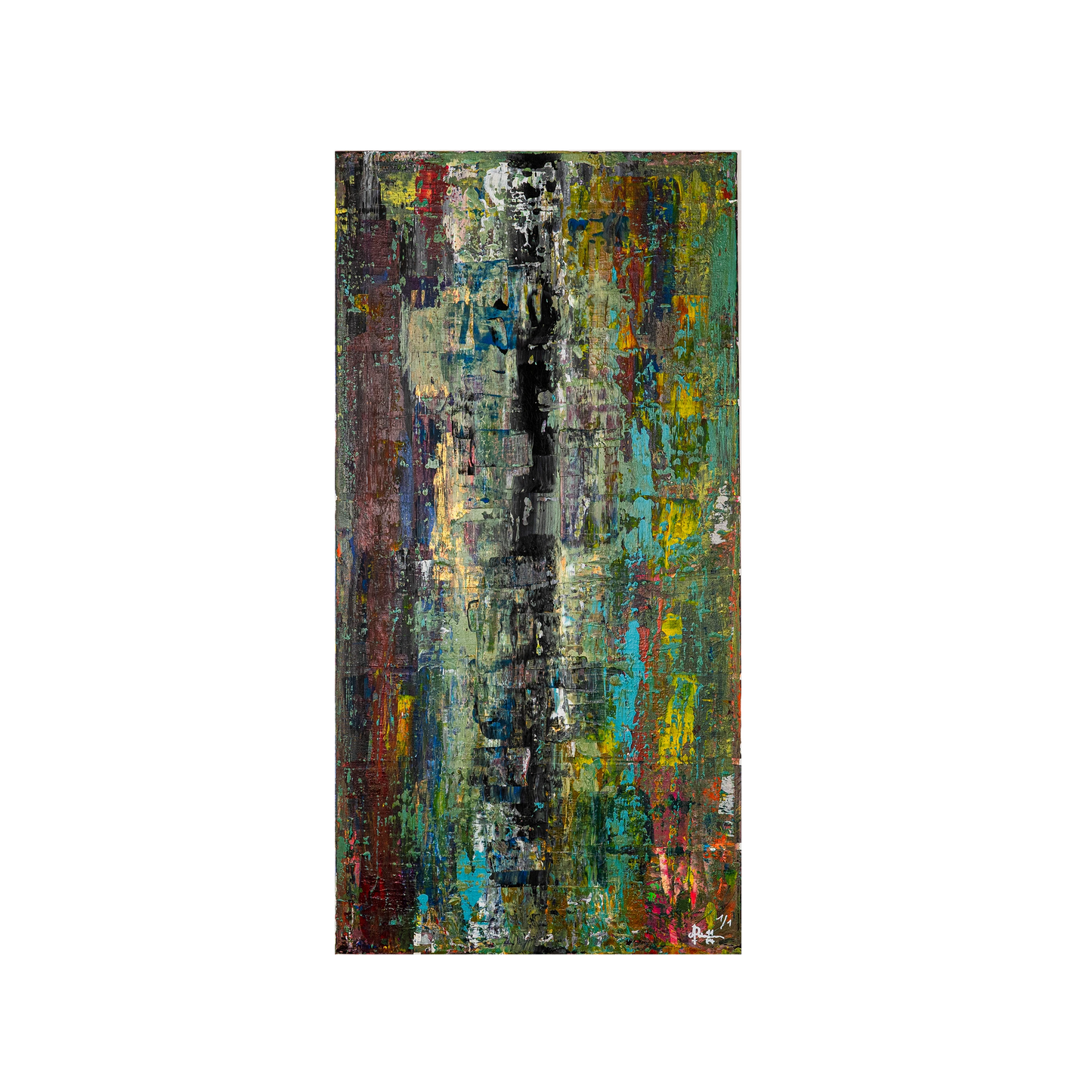 Abstraktes Gemälde Pfad der Stille, handgemalte Kunst im modernen Stil, ohne Rahmen